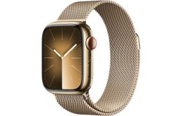 Apple Watch Series 9 GPS + Cellular, 41mm Koperta ze stali nierdzewnej w kolorze złotym z bransoletą mediolańską w kolorze złotym