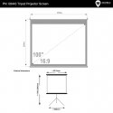 4world 4W Ekran projekcyjny na statywie 221x124 (100", 16:9) Biały matowy