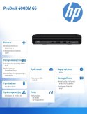 HP Inc. Komputer ProDesk 400DM G6 i3-10100T 256/8G/W10P 1C6Z0EA